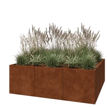 Cortenstaal plantenbak XXL - Vierkant - 180 x 180 x 60 cm - Zonder bodemplaat