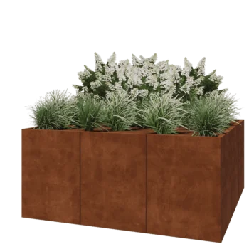 Cortenstaal plantenbak XXL - Vierkant - 180 x 180 x 80 cm - Zonder bodemplaat