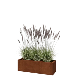 Cortenstaal plantenbak - Rechthoek - 100 x 30 x 30 cm - Met bodemplaat