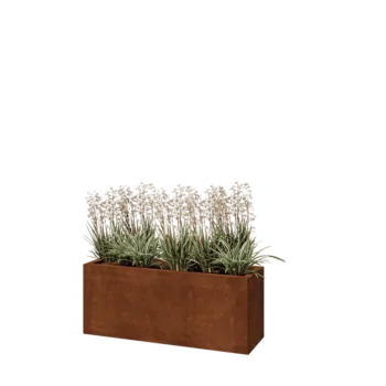 Cortenstaal plantenbak - Rechthoek - 100 x 30 x 40 cm - Met bodemplaat