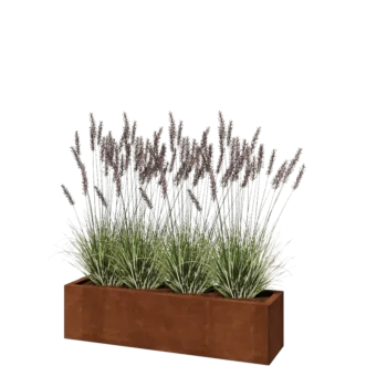 Cortenstaal plantenbak - Rechthoek - 120 x 30 x 30 cm - Met bodemplaat