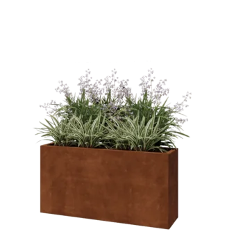 Cortenstaal plantenbak - Rechthoek - 120 x 30 x 60 cm - Met bodemplaat