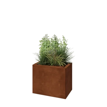 Cortenstaal plantenbak - Rechthoek - 50 x 30 x 40 cm - Met bodemplaat