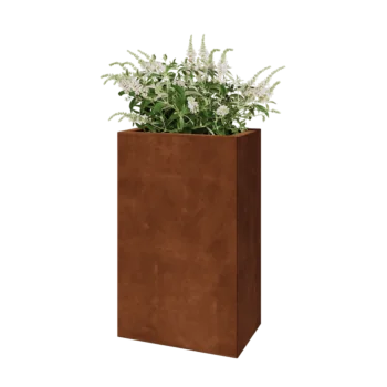 Cortenstaal plantenbak - Rechthoek - 50 x 30 x 80 cm - Met bodemplaat
