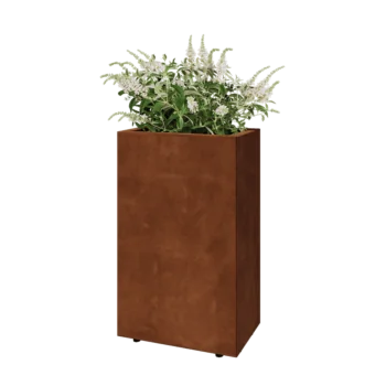 Cortenstaal plantenbak - Rechthoek - 50 x 30 x 80 cm - Met bodemplaat - Met poten