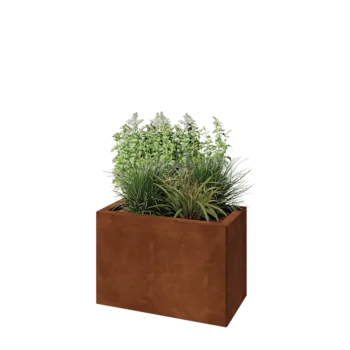 Cortenstaal plantenbak - Rechthoek - 60 x 30 x 40 cm - Met bodemplaat