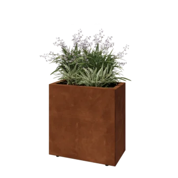 Cortenstaal plantenbak - Rechthoek - 60 x 30 x 60 cm - Met bodemplaat - Met poten