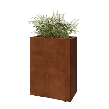 Cortenstaal plantenbak - Rechthoek - 60 x 30 x 80 cm - Met bodemplaat - Met poten