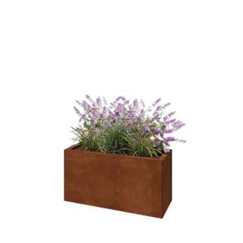 Cortenstaal plantenbak - Rechthoek - 80 x 30 x 40 cm - Met bodemplaat
