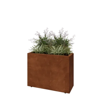 Cortenstaal plantenbak - Rechthoek - 80 x 30 x 60 cm - Met bodemplaat - Met poten