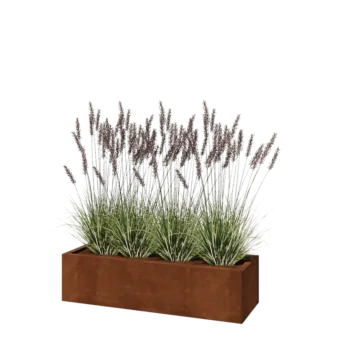 Cortenstaal plantenbak - Rechthoek - 120 x 40 x 30 cm - Met bodemplaat