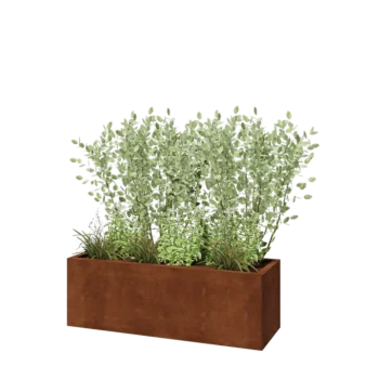 Cortenstaal plantenbak - Rechthoek - 120 x 40 x 40 cm - Met bodemplaat