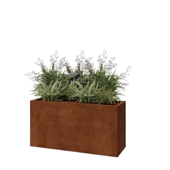 Cortenstaal plantenbak - Rechthoek - 120 x 40 x 60 cm - Met bodemplaat