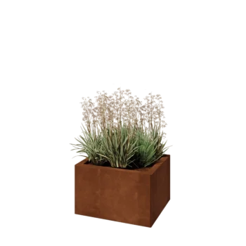 Cortenstaal plantenbak - Rechthoek - 50 x 40 x 30 cm - Met bodemplaat