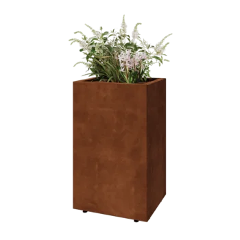 Cortenstaal plantenbak - Rechthoek - 50 x 40 x 80 cm - Met bodemplaat - Met poten