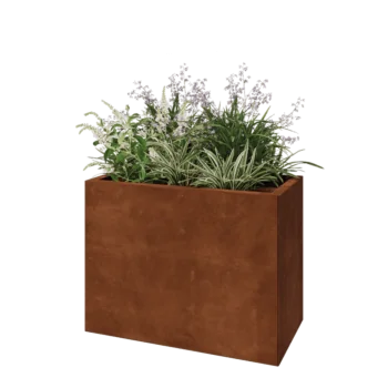 Cortenstaal plantenbak - Rechthoek - 80 x 40 x 60 cm - Met bodemplaat
