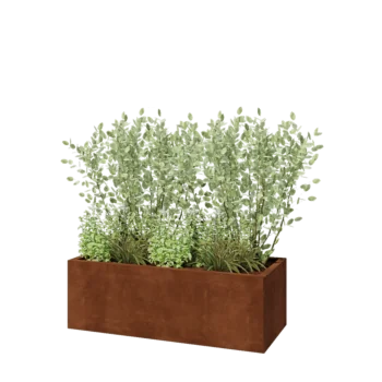 Cortenstaal plantenbak - Rechthoek - 120 x 50 x 40 cm - Met bodemplaat