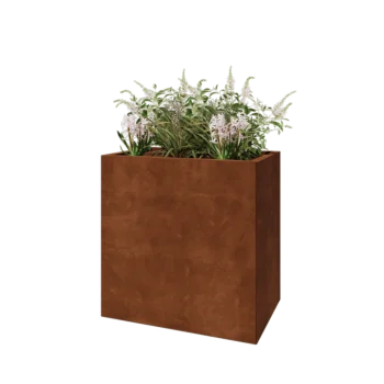 Cortenstaal plantenbak - Rechthoek - 80 x 50 x 80 cm - Met bodemplaat