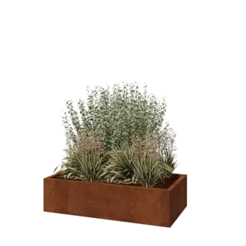 Cortenstaal plantenbak - Rechthoek - 120 x 60 x 30 cm - Met bodemplaat