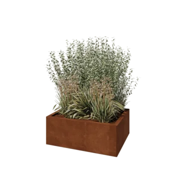 Cortenstaal plantenbak - Rechthoek - 80 x 60 x 30 cm - Zonder bodemplaat