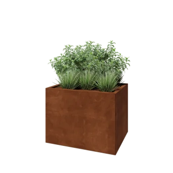 Cortenstaal plantenbak - Rechthoek - 80 x 60 x 60 cm - Met bodemplaat