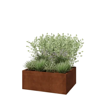 Cortenstaal plantenbak - Rechthoek - 100 x 80 x 40 cm - Met bodemplaat