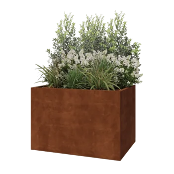 Cortenstaal plantenbak - Rechthoek - 120 x 80 x 80 cm - Met bodemplaat