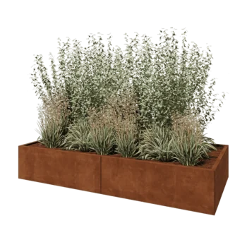 Cortenstaal plantenbak XXL - Rechthoek - 240 x 100 x 40 cm - Zonder bodemplaat