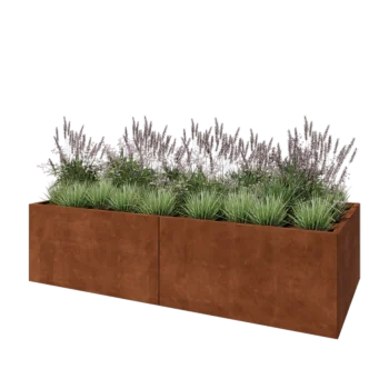 Cortenstaal plantenbak XXL - Rechthoek - 240 x 100 x 60 cm - Zonder bodemplaat