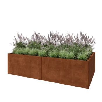 Cortenstaal plantenbak XXL - Rechthoek - 240 x 120 x 60 cm - Zonder bodemplaat
