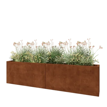 Cortenstaal plantenbak XXL - Rechthoek - 240 x 30 x 60 cm - Zonder bodemplaat