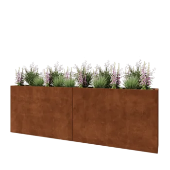 Cortenstaal plantenbak XXL - Rechthoek - 240 x 30 x 80 cm - Zonder bodemplaat