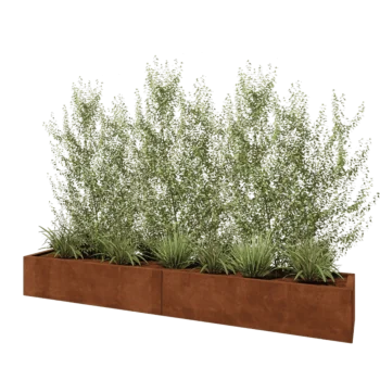 Cortenstaal plantenbak XXL - Rechthoek - 240 x 40 x 30 cm - Zonder bodemplaat