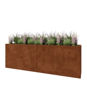 Cortenstaal plantenbak XXL - Rechthoek - 240 x 50 x 80 cm - Zonder bodemplaat