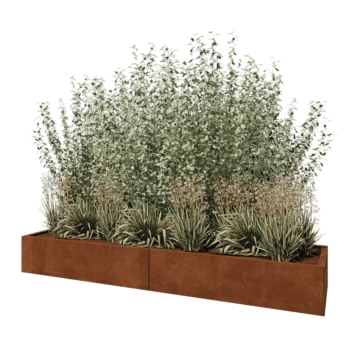 Cortenstaal plantenbak XXL - Rechthoek - 240 x 60 x 30 cm - Zonder bodemplaat