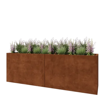 Cortenstaal plantenbak XXL - Rechthoek - 240 x 60 x 80 cm - Zonder bodemplaat