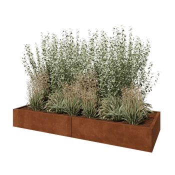 Cortenstaal plantenbak XXL - Rechthoek - 240 x 80 x 30 cm - Zonder bodemplaat