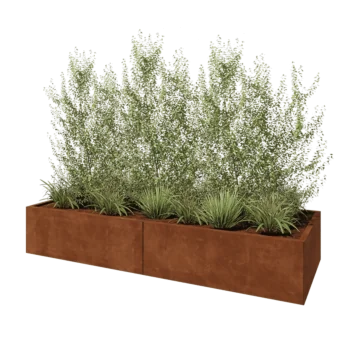 Cortenstaal plantenbak XXL - Rechthoek - 240 x 80 x 40 cm - Zonder bodemplaat