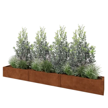 Cortenstaal plantenbak XXL - Rechthoek - 300 x 30 x 30 cm - Zonder bodemplaat