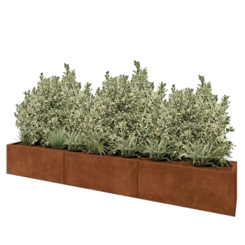 Cortenstaal plantenbak XXL - Rechthoek - 300 x 40 x 40 cm - Met bodemplaat