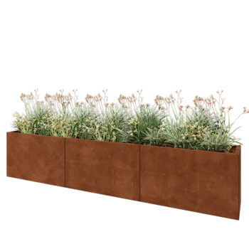 Cortenstaal plantenbak XXL - Rechthoek - 300 x 40 x 60 cm - Zonder bodemplaat
