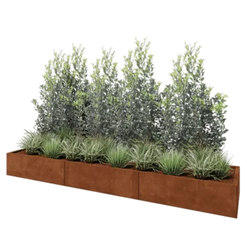 Cortenstaal plantenbak XXL - Rechthoek - 300 x 60 x 30 cm - Zonder bodemplaat