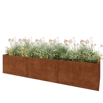 Cortenstaal plantenbak XXL - Rechthoek - 300 x 80 x 60 cm - Zonder bodemplaat