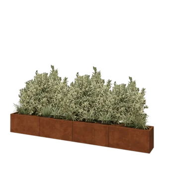 Cortenstaal plantenbak XXL - Rechthoek - 320 x 30 x 40 cm - Met bodemplaat