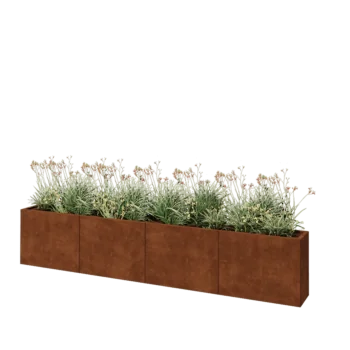 Cortenstaal plantenbak XXL - Rechthoek - 320 x 30 x 60 cm - Met bodemplaat