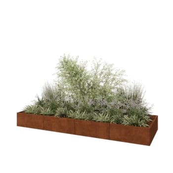 Cortenstaal plantenbak XXL - Rechthoek - 400 x 120 x 40 cm - Zonder bodemplaat