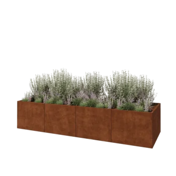 Cortenstaal plantenbak XXL - Rechthoek - 400 x 120 x 80 cm - Zonder bodemplaat