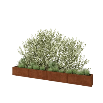 Cortenstaal plantenbak XXL - Rechthoek - 400 x 30 x 40 cm - Zonder bodemplaat