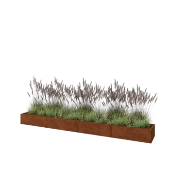 Cortenstaal plantenbak XXL - Rechthoek - 400 x 50 x 30 cm - Zonder bodemplaat