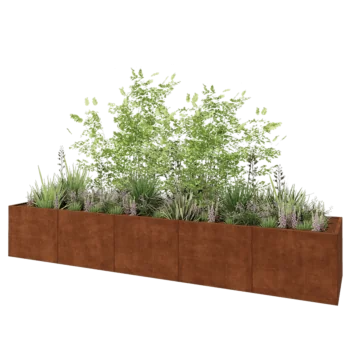 Cortenstaal plantenbak XXL - Rechthoek - 500 x 100 x 80 cm - Zonder bodemplaat